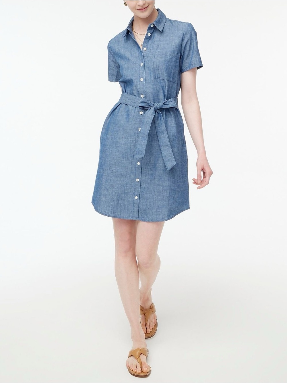 J. Crew Chambray Belted Shirtdress | Size 6